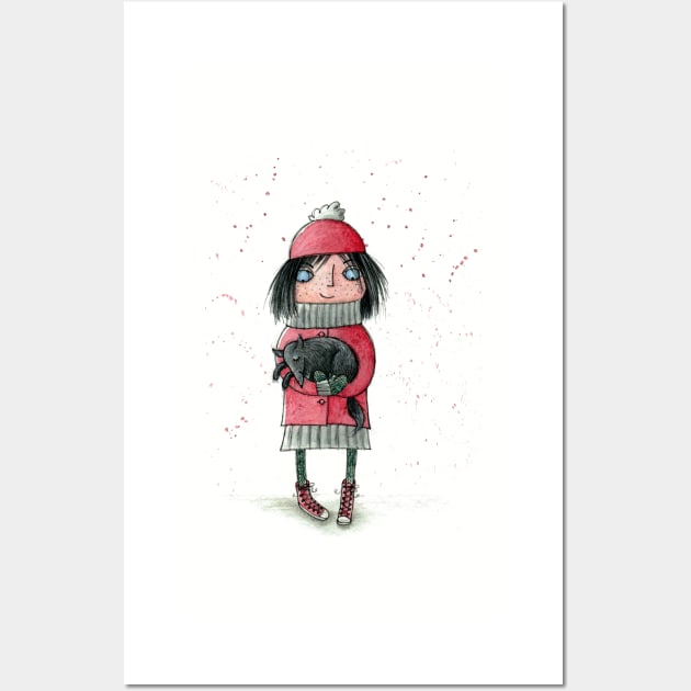 Rotkäppchen liebt den Wolf - Little Red Riding Hood Loves The Wolf Wall Art by JunieMond